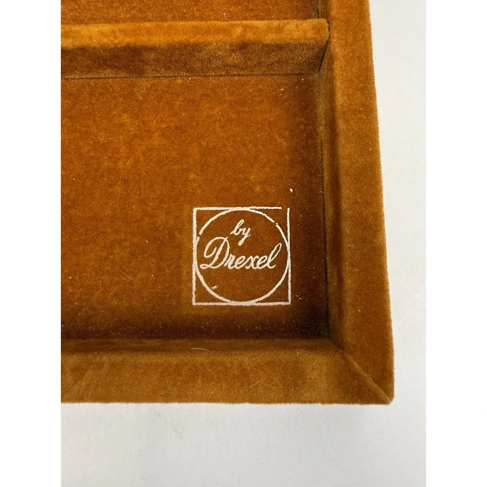 Drexel Esperanto Jewlery Tray Felt Valet Dresser Drawer Organizer MCM Rust